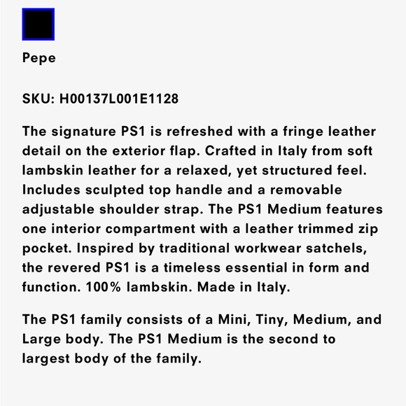 Authentic Proenza Schouler PS1 Fringe Medium Black - Picture 2 of 16